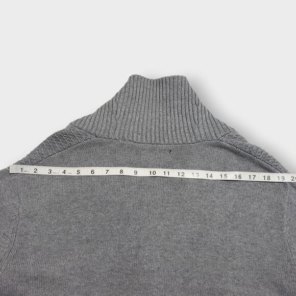 Chaps Mens Shawl Collar Cardigan Gray Sz Lg Grandpa 90s Fisherman Mister Rogers - Picture 11 of 12